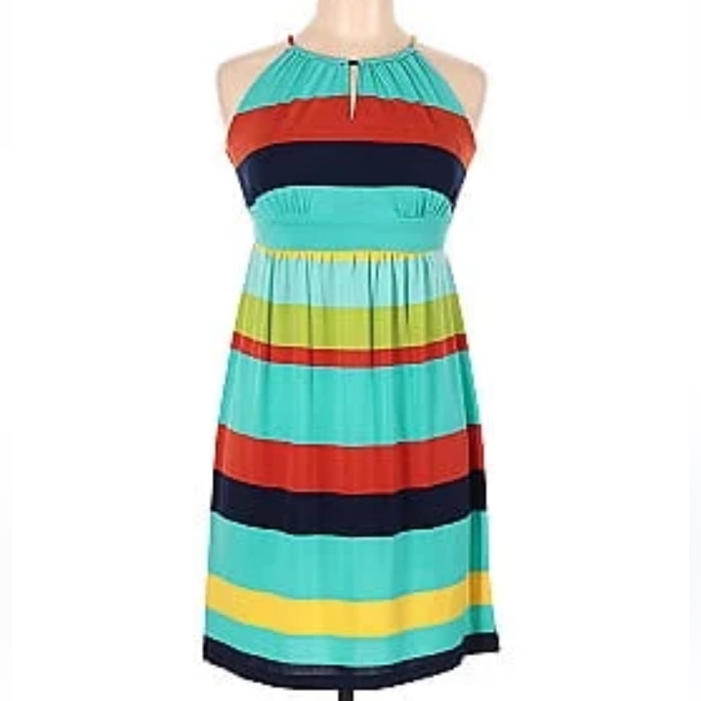 EN FOCUS Studio Women’s Multicolor Striped Dress Size 4p Festive Summer